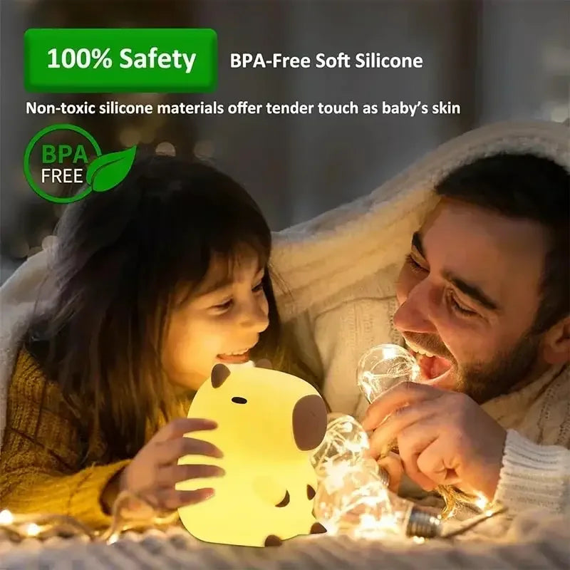 Soft Silicone Night Light - USB Rechargeable Touch Control 3-Level Dimmable Bedside Lamp for Nursery, Kids, Babies & Gift Decor - Fullshopping