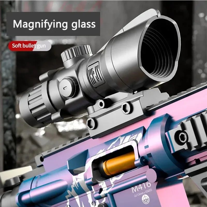 M416 Toy Gun Shell Throwing Soft Bullet Can Fire Suction Cup Children's Assault Rifle Manual loading Model Boy's Toy - Fullshopping