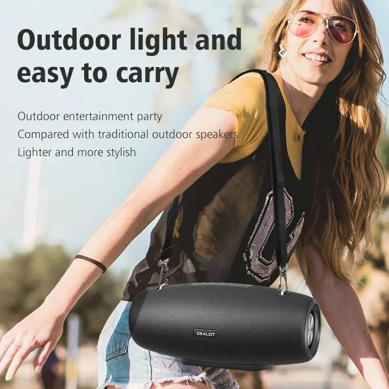 ZEALOT-S67 60W Portable Bluetooth Speaker Outdoor Party Speaker Big Loud Speaker Excellent Bass Performace 3D Speaker - Fullshopping