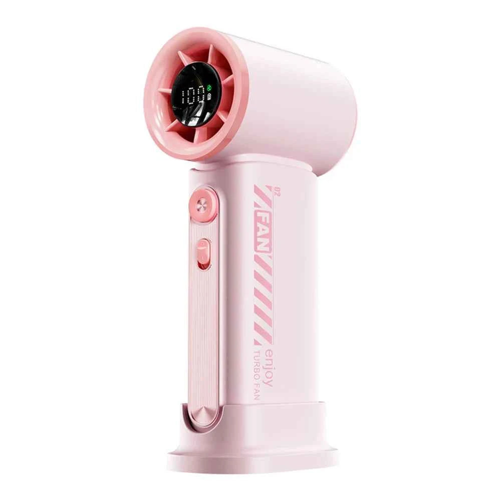 Portable Handheld Turbo Fan 100 Wind Speeds Adjustable Mini Personal Fan USB Rechargeable Battery Operated Electric Pocket Fan