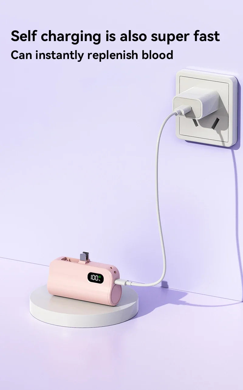 Mini Capsule 50000mAh High Capacity Power Bank Portable Wireless Fast Charging External Battery For iPhone Huawei Samsung - Fullshopping