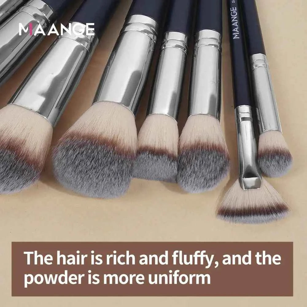 MAANGE 30pcs Professional Makeup Brush Set Foundation Concealers Eye Shadows Powder Blush Blending Brushes Beauty Tools with Bag - Fullshopping