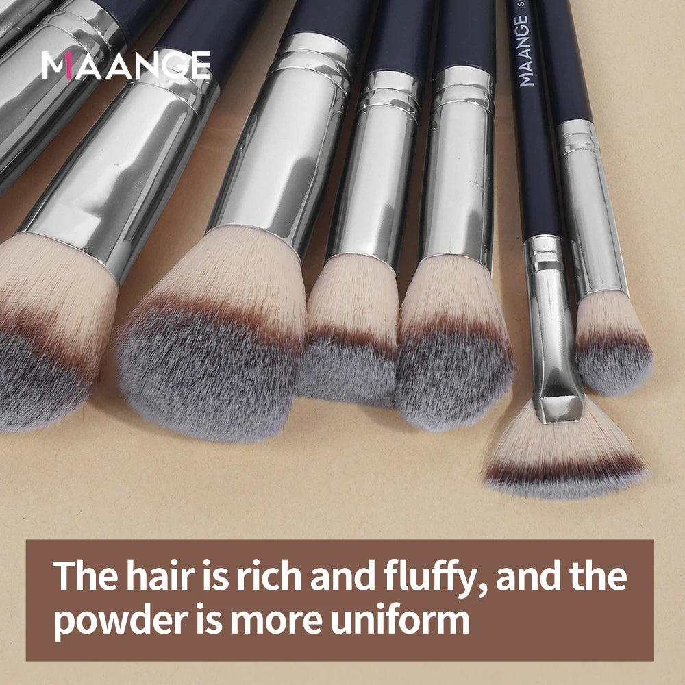 MAANGE 30pcs Professional Makeup Brush Set Foundation Concealers Eye Shadows Powder Blush Blending Brushes Beauty Tools with Bag - Fullshopping