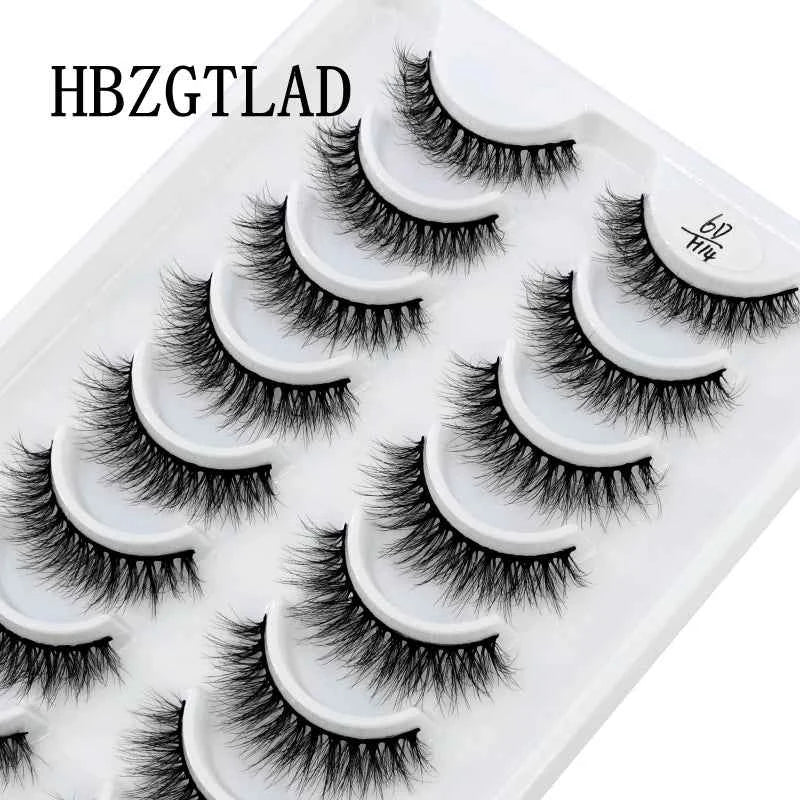 HBZGTLAD 10 pairs Eyelashes 3D Natural Long False Lashes Fluffy Soft Cross Manga Lashes Wispy Natural Eyelash Extension Makeup