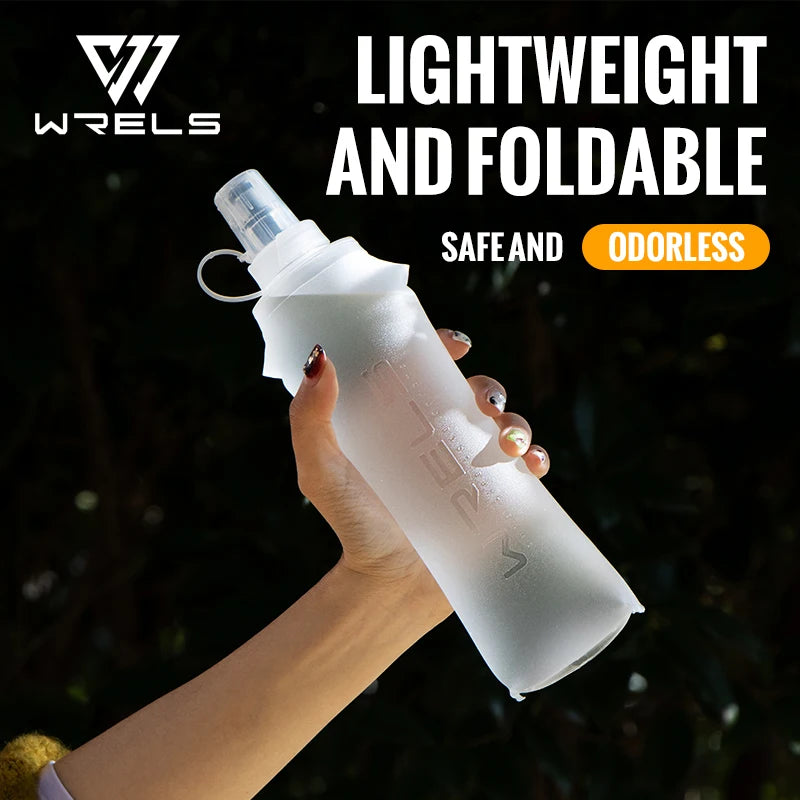 WRELS Running Water Bottle Soft Flask Folding Collapsible Water Bottle TPU BPA-Free Camping Hiking Travel Folding Water Bottle - Fullshopping