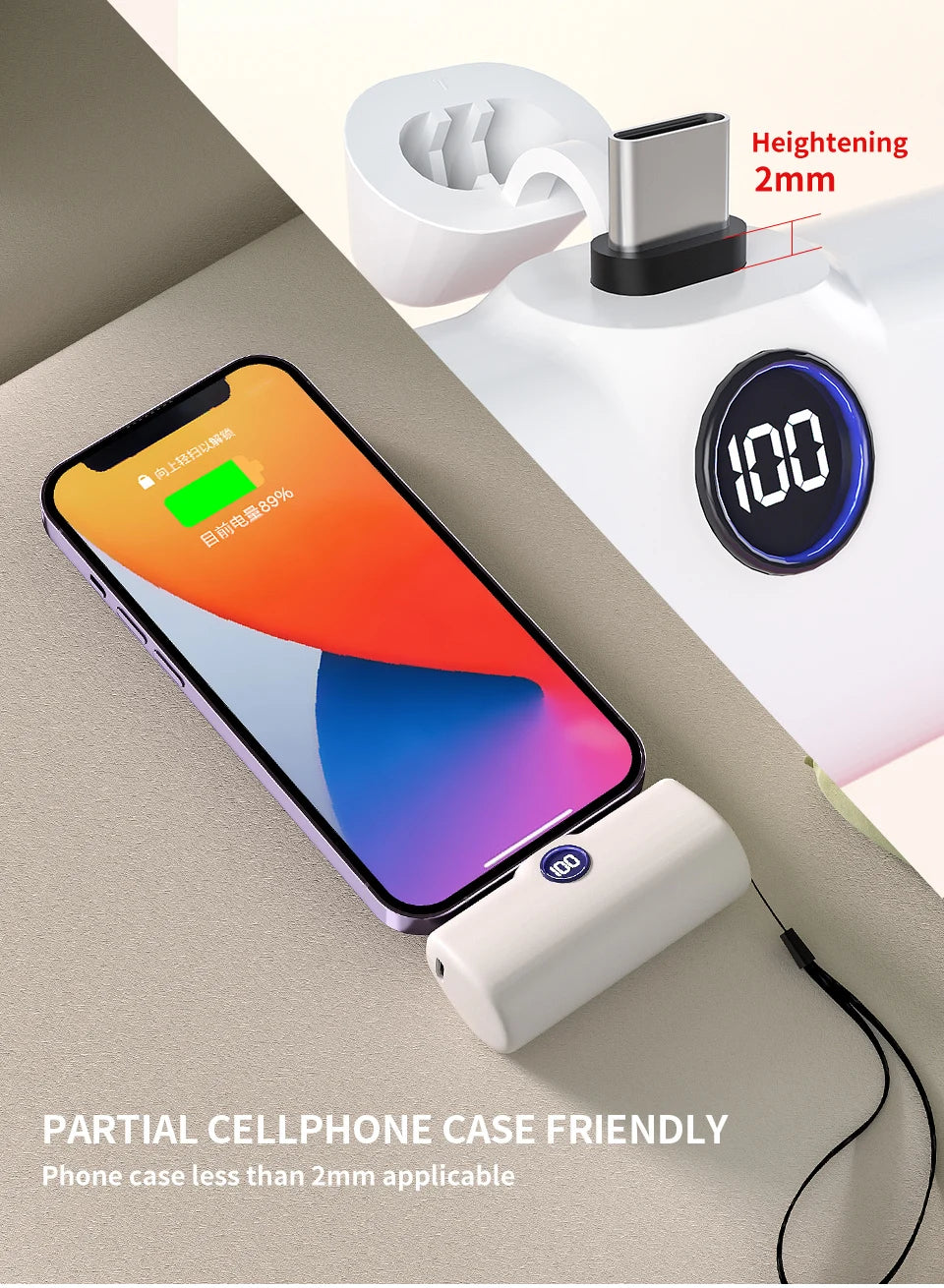 Fast Charge Portable Charger for iPhone Samsung Xiaomi Compact External Spare Battery Built-in Plug PD Fast Charging Power Bank - Fullshopping