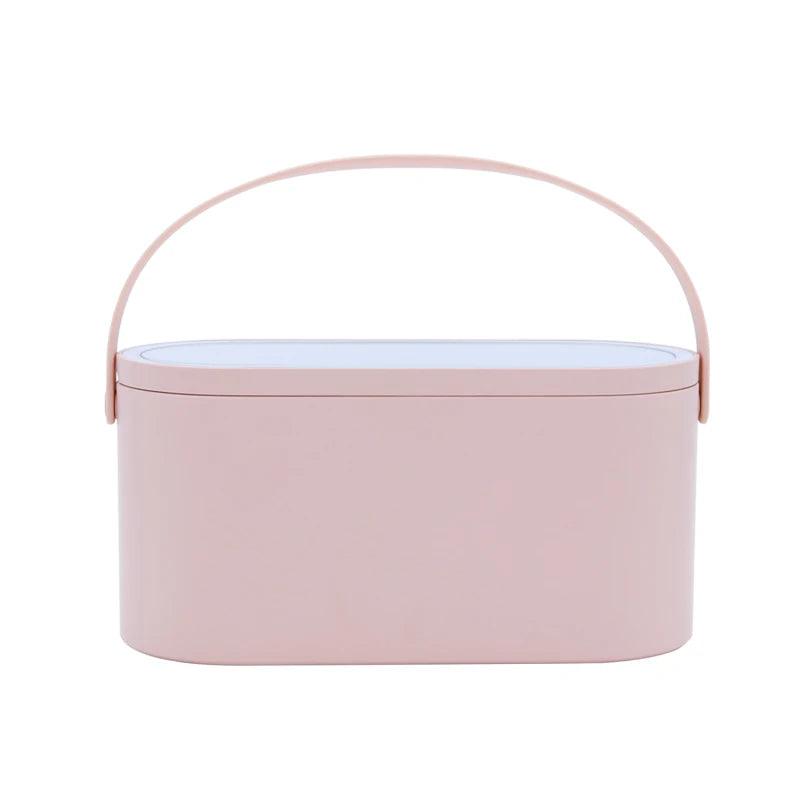 Makeup Organizer Box with LED Light Mirror - Fullshopping