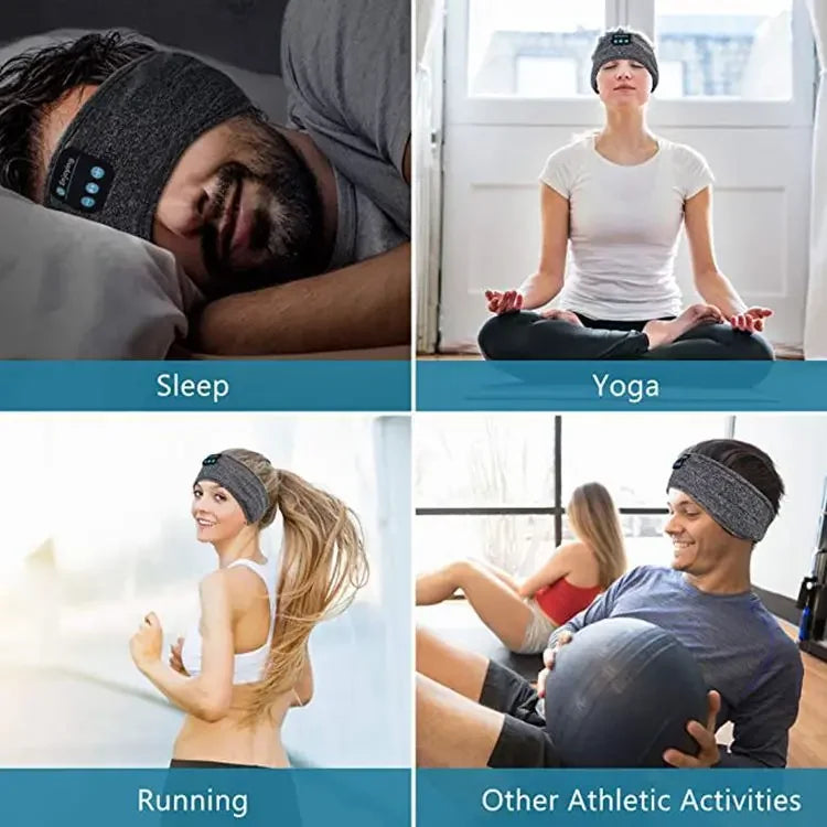 Sleep Mask Bluetooth Sleeping Headphones Headband Thin Soft Elastic Comfortable Wireless Music Headset Eye Mask For Side Sleeper - Fullshopping