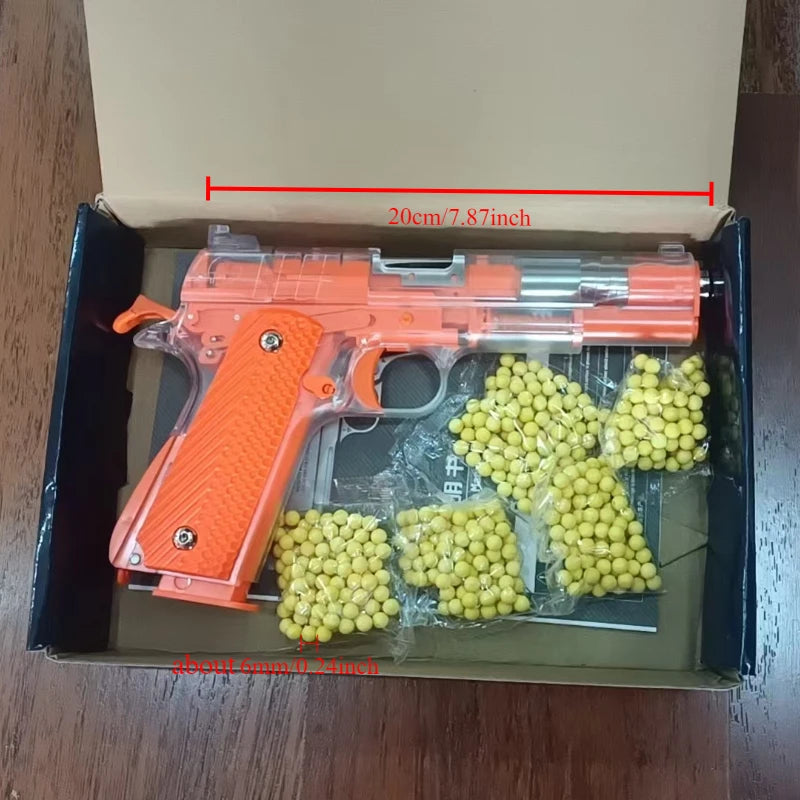 2025 Children M1911 Empty Chamber Hanging Machine Gun Toy Gun Quick Disassembly Manual Boy BB Bullet Children Lower Magazine - Fullshopping