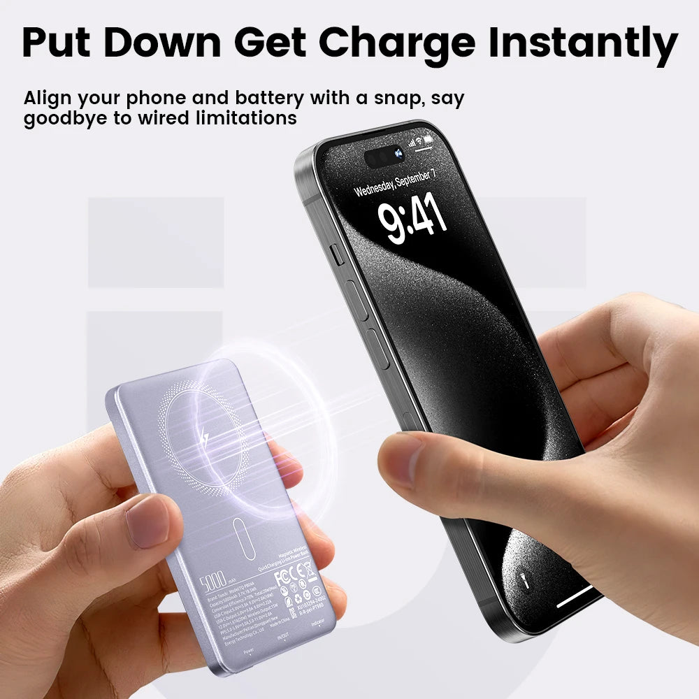 Toocki Magenetic PowerBank 10000mAh 15W Wireless Charging for Magsafe PD 20W Extenal Battery for iPhone 17 16 15 14 13 Pro Max - Fullshopping