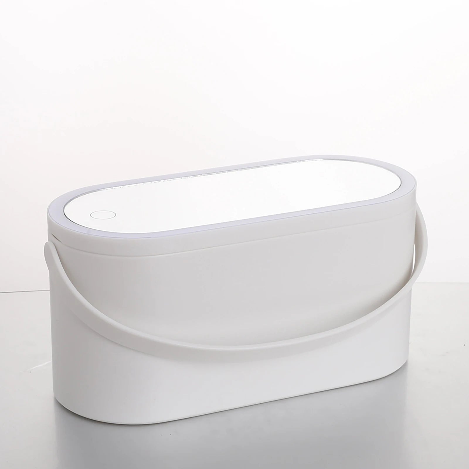 Portable Makeup Box with Light Up Mirror Cosmetic Storage Box Travel Makeup Case - Fullshopping