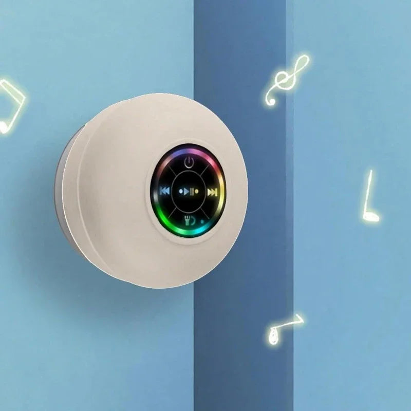 Mini Bluetooth Speaker Portable Waterproof Suction Cup Wireless Handsfree Speakers Illuminated LED Light for Showers Pool Car - Fullshopping