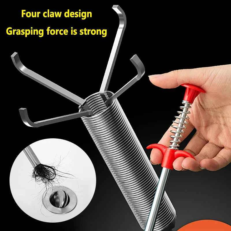 60cm Spring Pipe Dredging Tools, Drain Snake, Drain Cleaner Sticks Clog Remover Cleaning Household for KitchenBending sink tool - Fullshopping