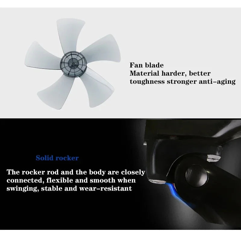 Household Wall-Mounted Electric Fan 220V/60W 16-Inch Living Room Kitchen Fan With 3 Speed Adjustable Smart Version/Mechanical - Fullshopping