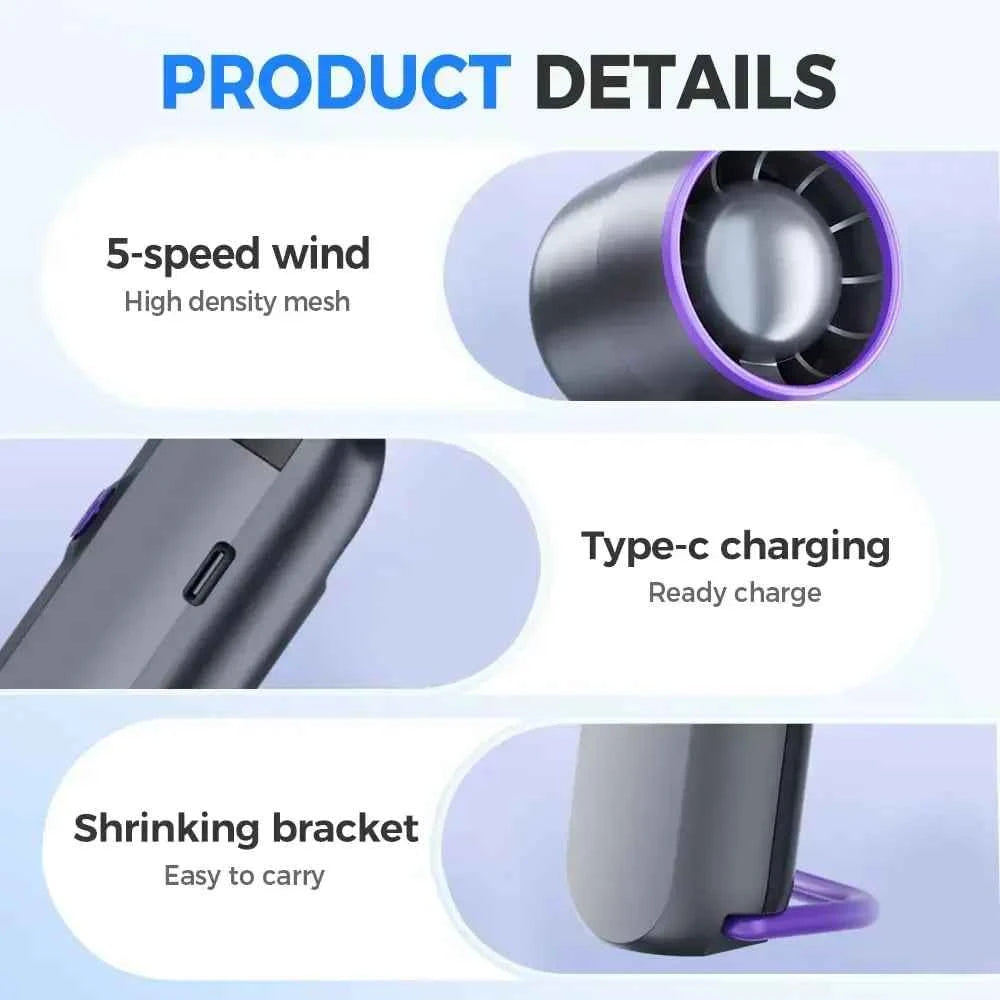 100 Speeds Handheld Fan Turbo Portable Fan With LED Battery Indicator USB Charging Foldable Mini Size For Outdoor Use