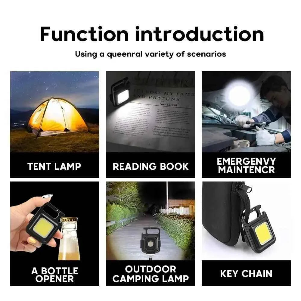 Multifunctional Mini LED Flashlight Keychain - Fullshopping