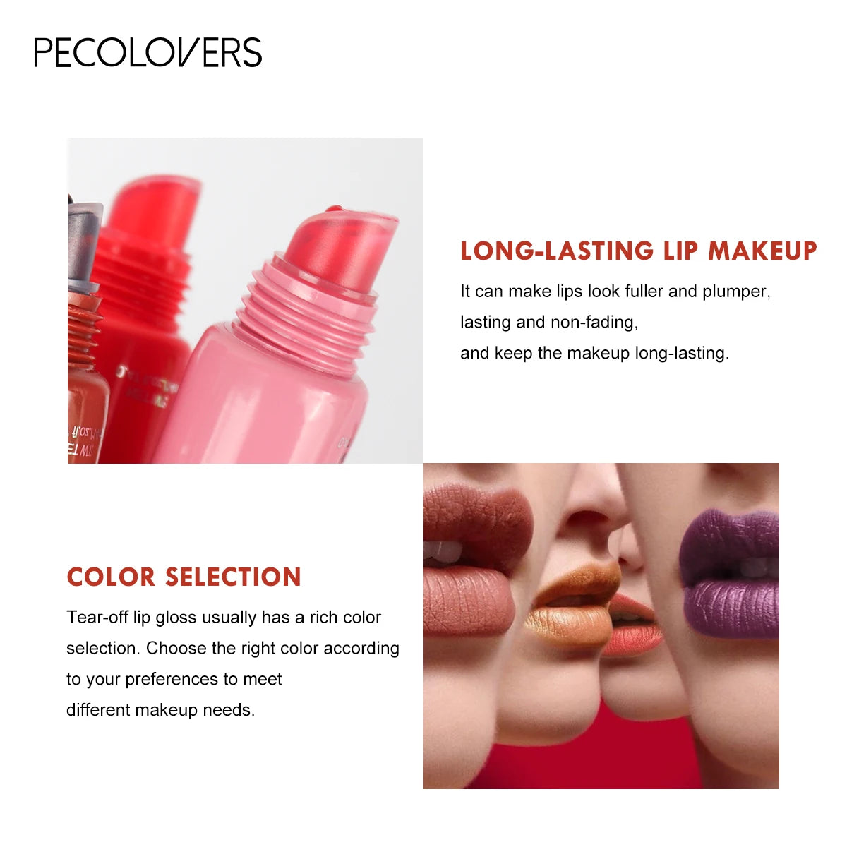 6-color Liquid Peel-off Lip Gloss Waterproof Long-lasting Peel-off Lip Gloss Non-stick Cup Makeup Moisturizing Makeup for Women - Fullshopping