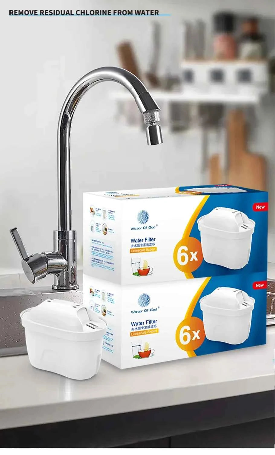 New For Brita Maxtra 2PCS/6PCS Water Filters Cartridge Limescale Chlorine Impurities Purify Kettle Activate Carbon Water Filter - Fullshopping