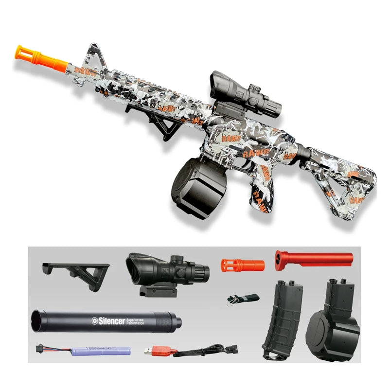 M416 Gun Toy Outdoor Electric Blaster Shooting Sport Gel Bullet Shoot Summer Water Ball Toys For Interactive Parent Child Game - Fullshopping