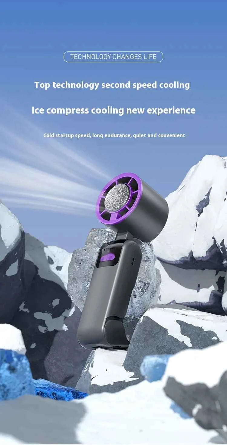 New handheld cooling fan with 100 levels of cooling and folding, portable turbo fan fan