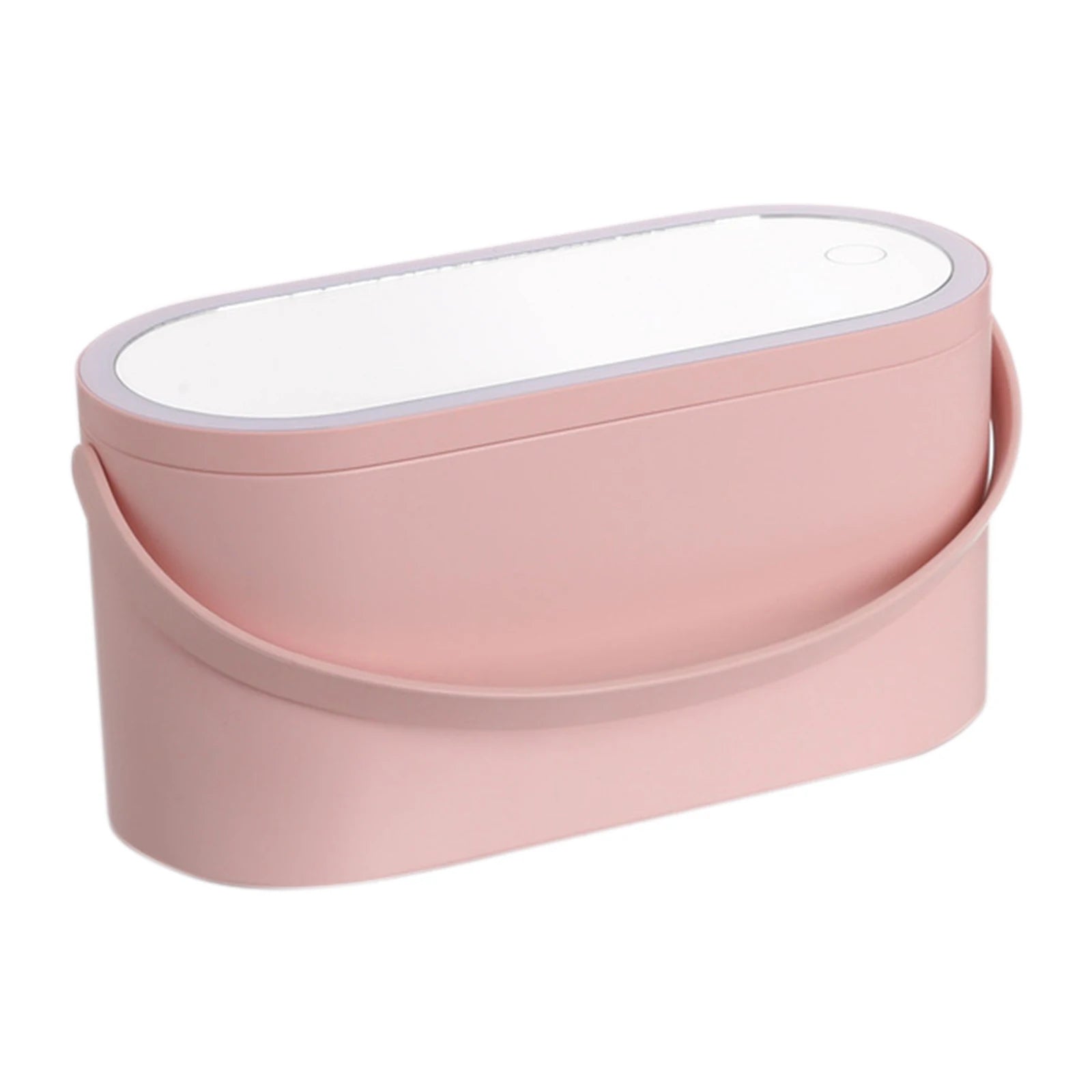 Portable Makeup Box with Light Up Mirror Cosmetic Storage Box Travel Makeup Case - Fullshopping