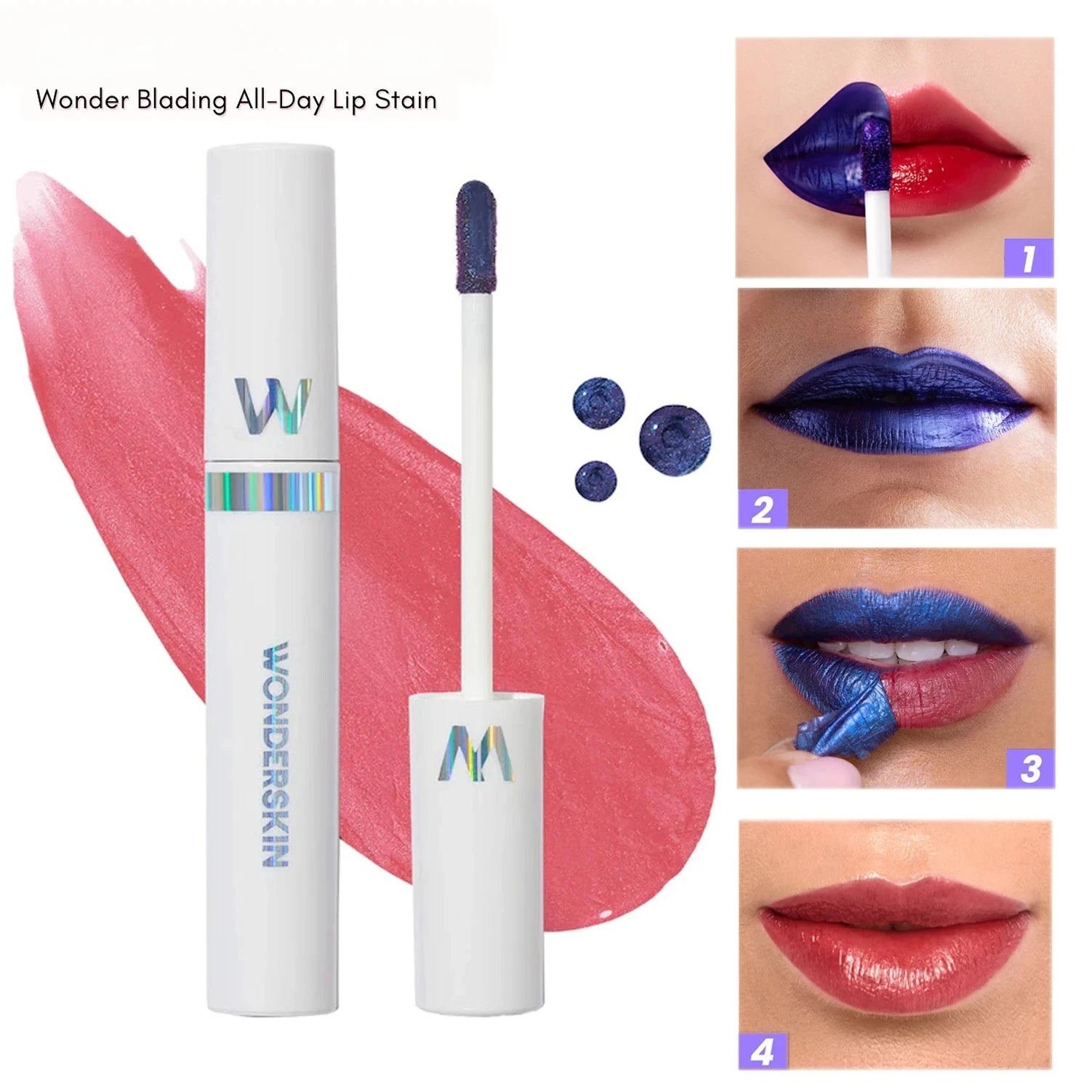Wonderskin Peel Off Lip Stain Reveal Lasting Waterproof Pink Gloss Tint Transfer Proof Non-stick Cup Natural Cosmetics Wonder - Fullshopping