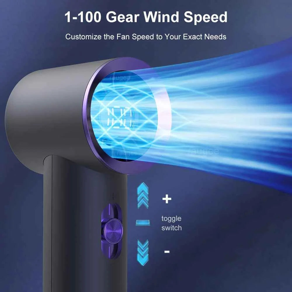 Portable Fan Turbo Wind 100 Strong Speed Mini Cooling Fan Electric Handheld Fan with Digital Display 1800mAh USB Rechargeable