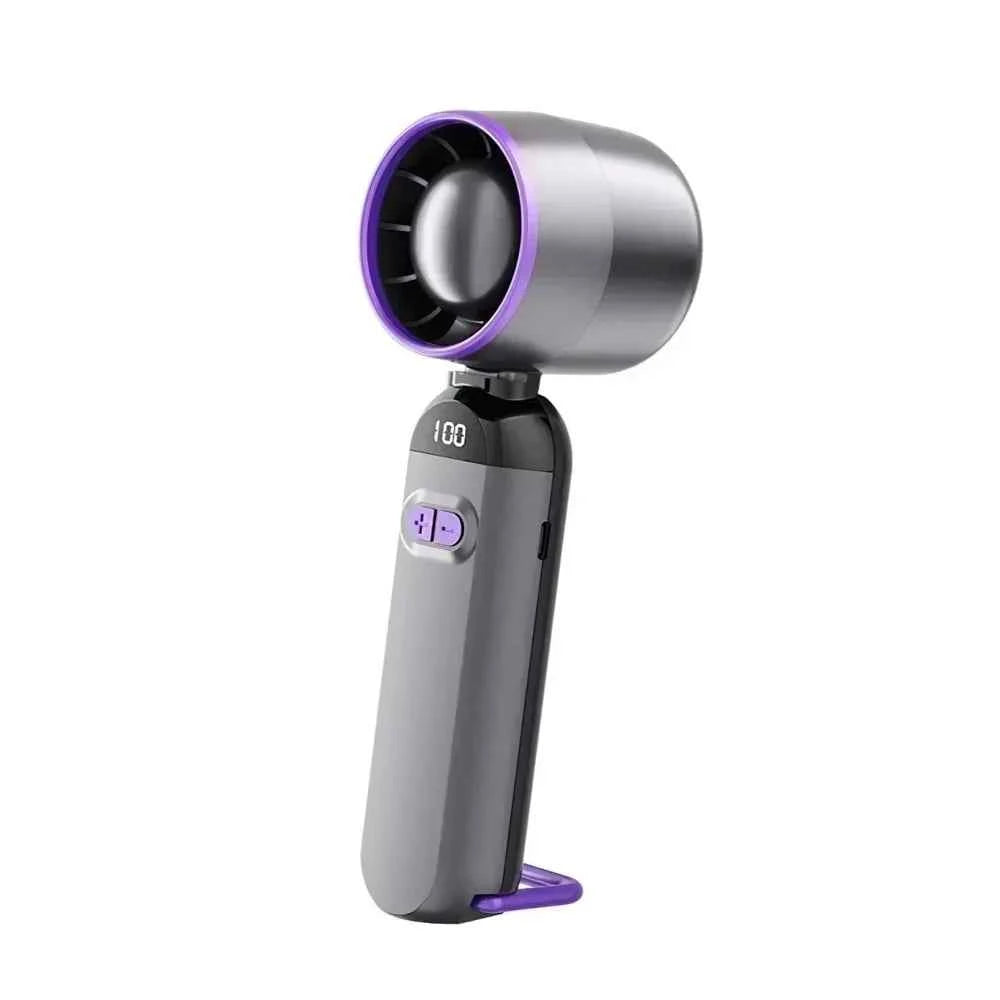 Hands Free Turbo Fan 100 Speeds Mini Portable Folding Fan With LED Power Display USB Charging For Outdoor Walking Shopping