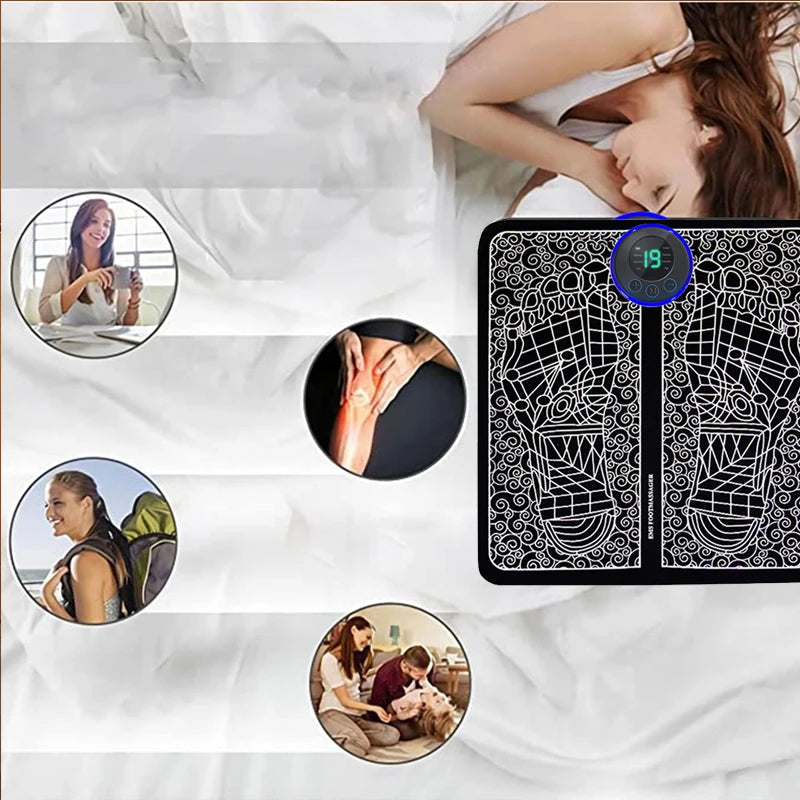 Electric Foot Massager Pad Muscle Massage Relaxation Trainer For Massage Fitness Outdoor Sport Home Family Relax - Fullshopping