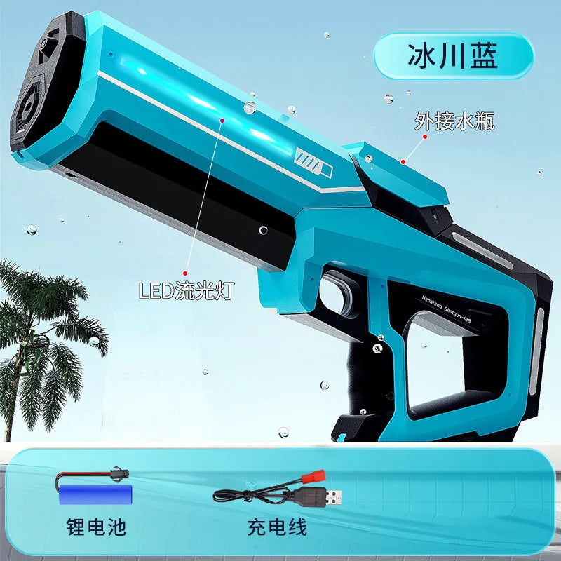 Water Guns Electric For Adults Powerful Squirt Automatic Water Suction Water Blasters Summer Outdoor Beach Toy For Kids Gift