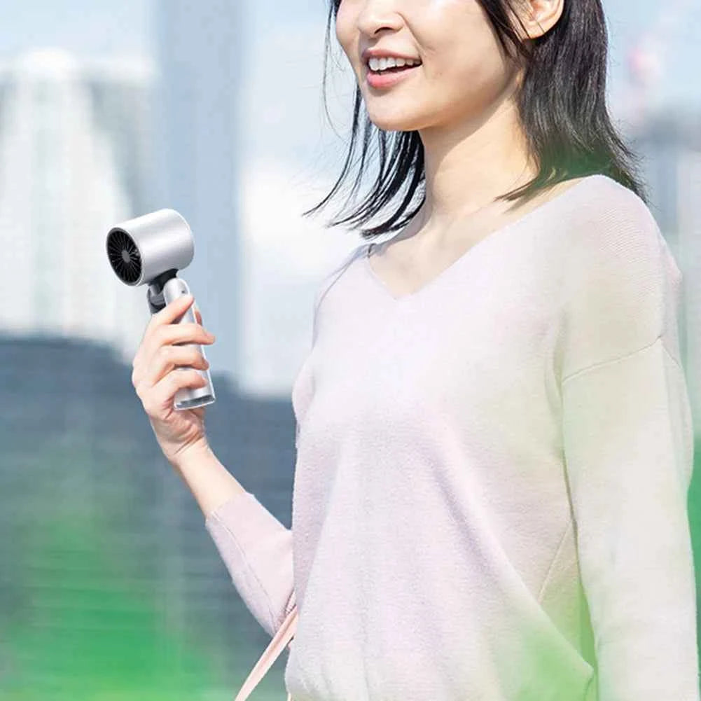 Portable Hand Fan Speed 1-100 Turbos Chilled Mini Bladeless Handheld Fan USB Rechargeable Personal Highspeed Fans Electric Fan