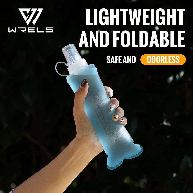 WRELS Running Water Bottle Soft Flask Folding Collapsible Water Bottle TPU BPA-Free Camping Hiking Travel Folding Water Bottle - Fullshopping