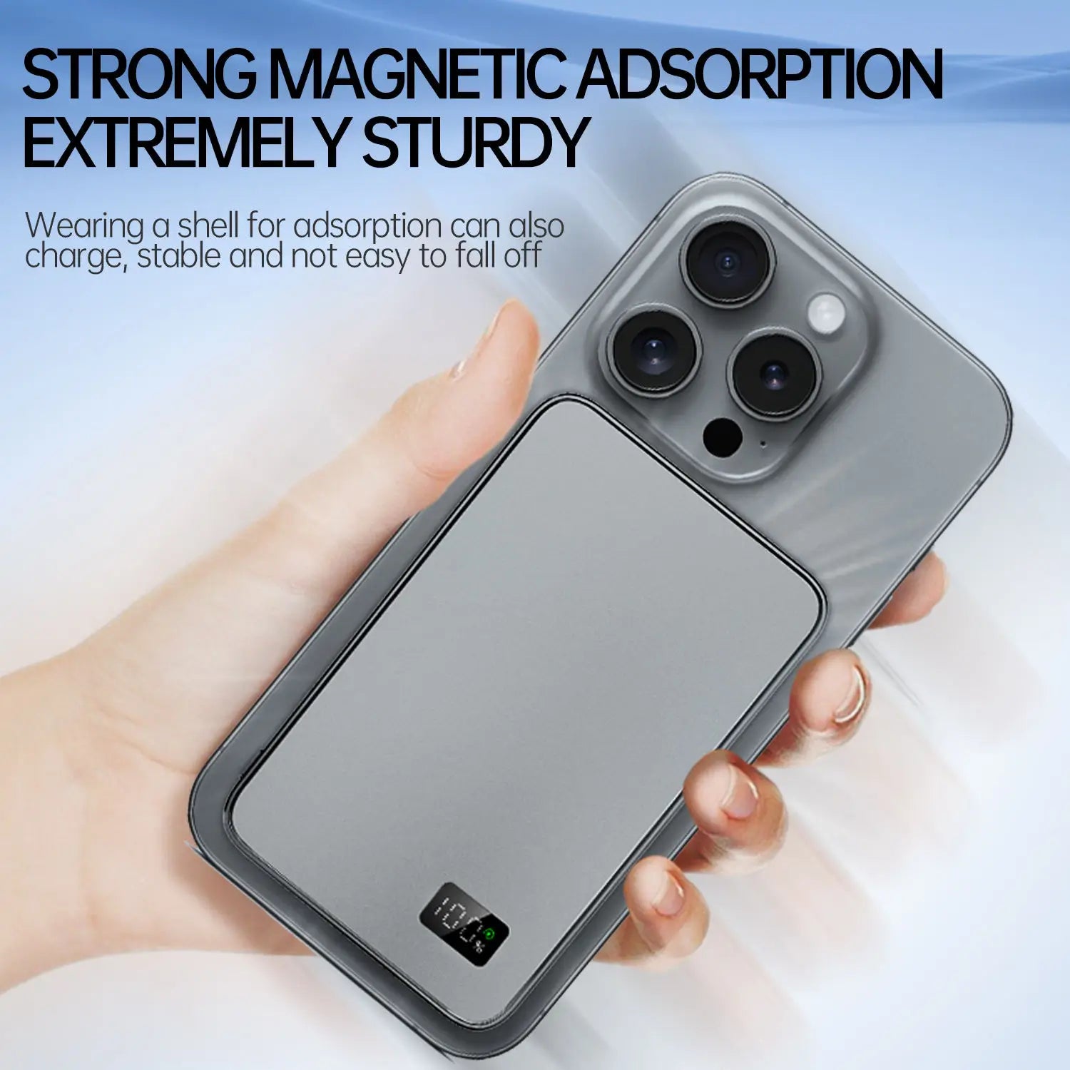 Ultra Thin Power Bank for MagSafe,Magnetic Wireless Fast Charging LED Display Portable Battery For iPhone Samsung Phone Airpods - Fullshopping