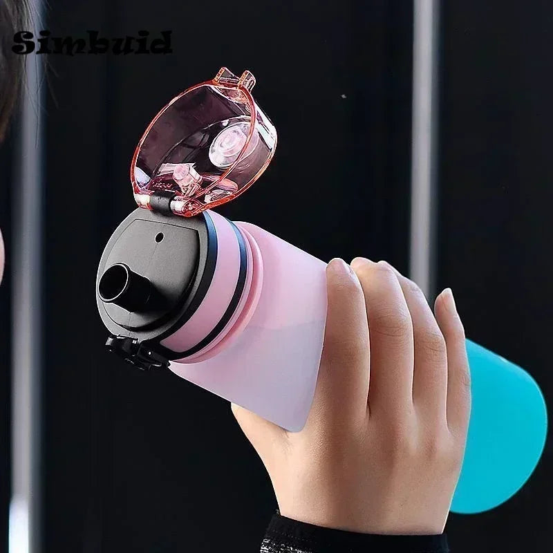 500ML/650ML/1000ML Sports Water Bottle Leak Proof Colorful Plastic Cup Drinking Outdoor Travel Portable Gym Fitness Jugs - Fullshopping