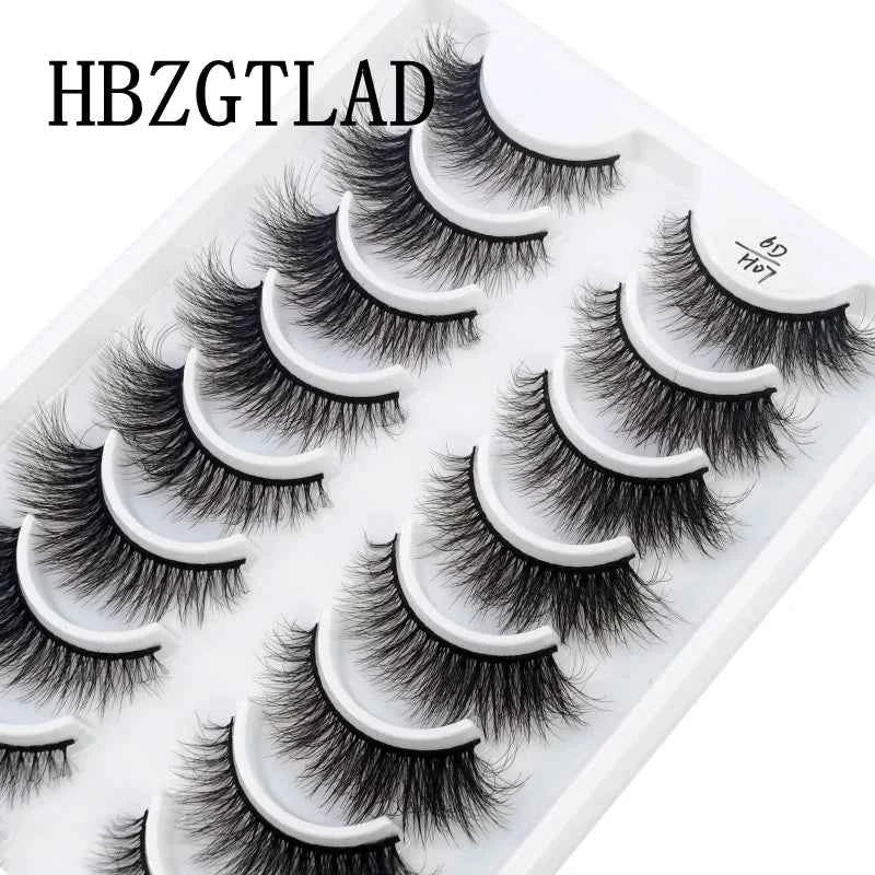 HBZGTLAD 10 pairs Eyelashes 3D Natural Long False Lashes Fluffy Soft Cross Manga Lashes Wispy Natural Eyelash Extension Makeup