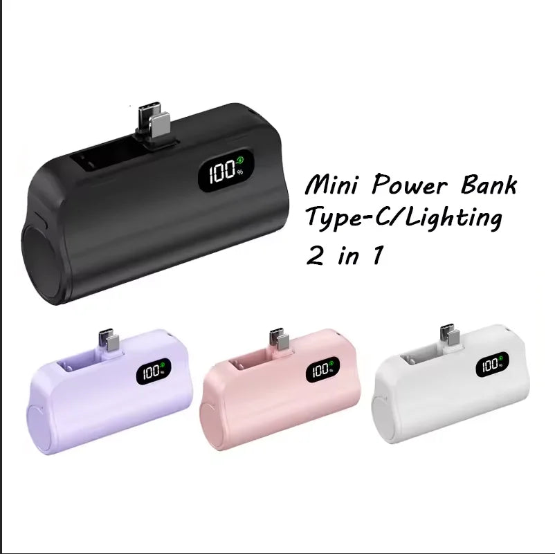 Mini Capsule 50000mAh High Capacity Power Bank Portable Wireless Fast Charging External Battery For iPhone Huawei Samsung - Fullshopping