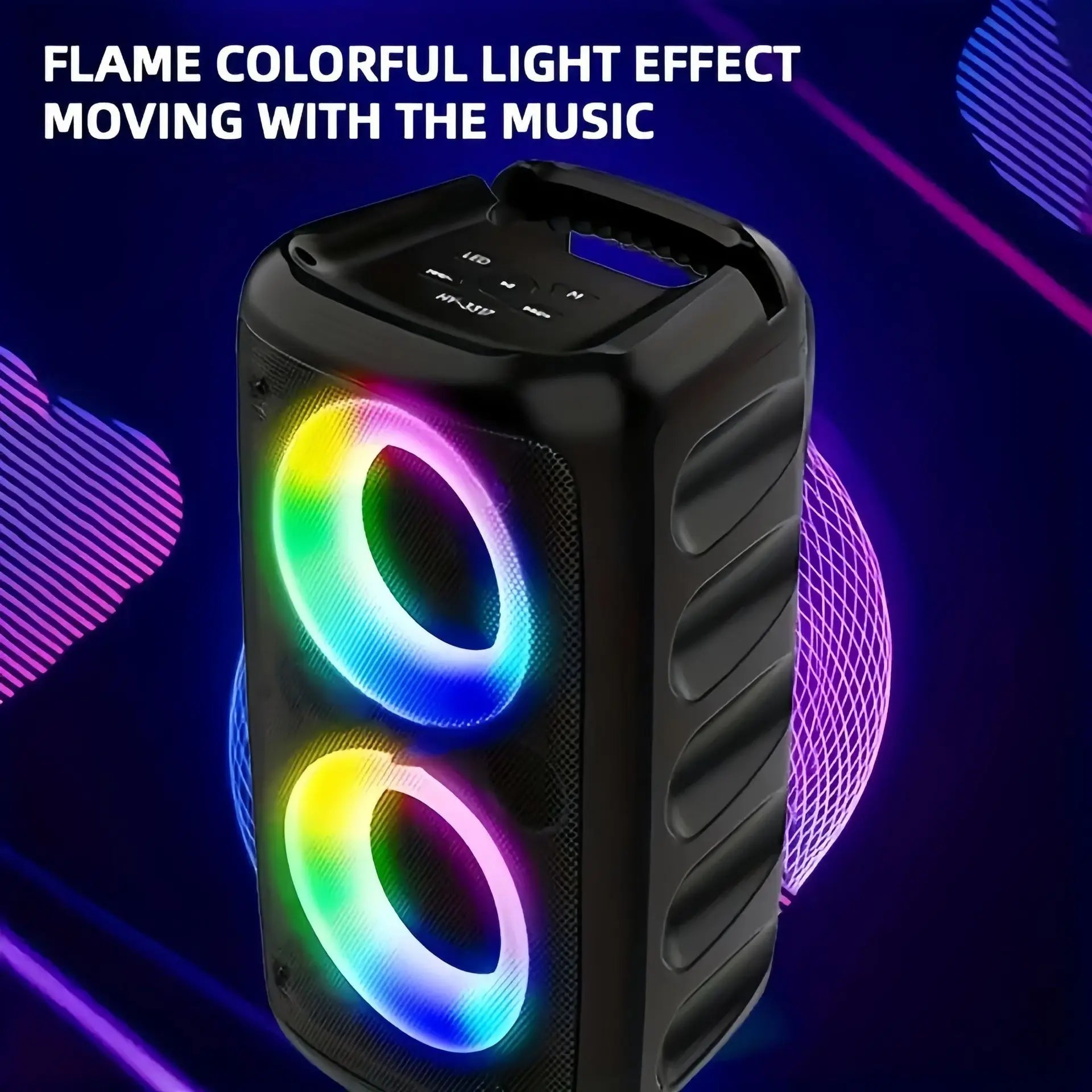 Karaoke Radio FM Bluetooth Speaker Portable Wireless With Microphone Lamp Machine Caixa De Som Sound Box Music Subwoofer LED TWS - Fullshopping