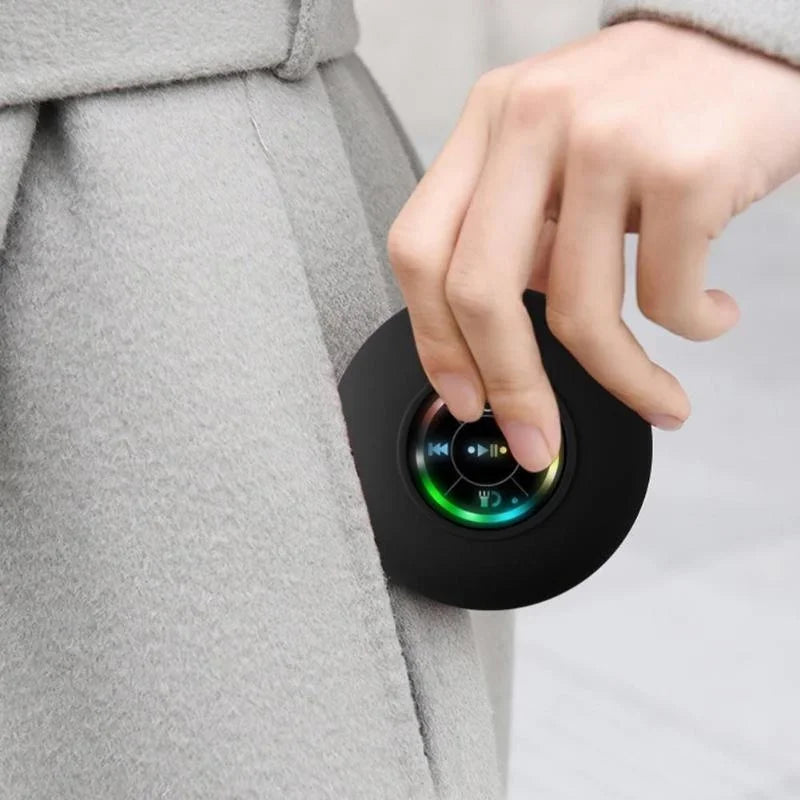 Mini Bluetooth Speaker Portable Waterproof Suction Cup Wireless Handsfree Speakers Illuminated LED Light for Showers Pool Car - Fullshopping