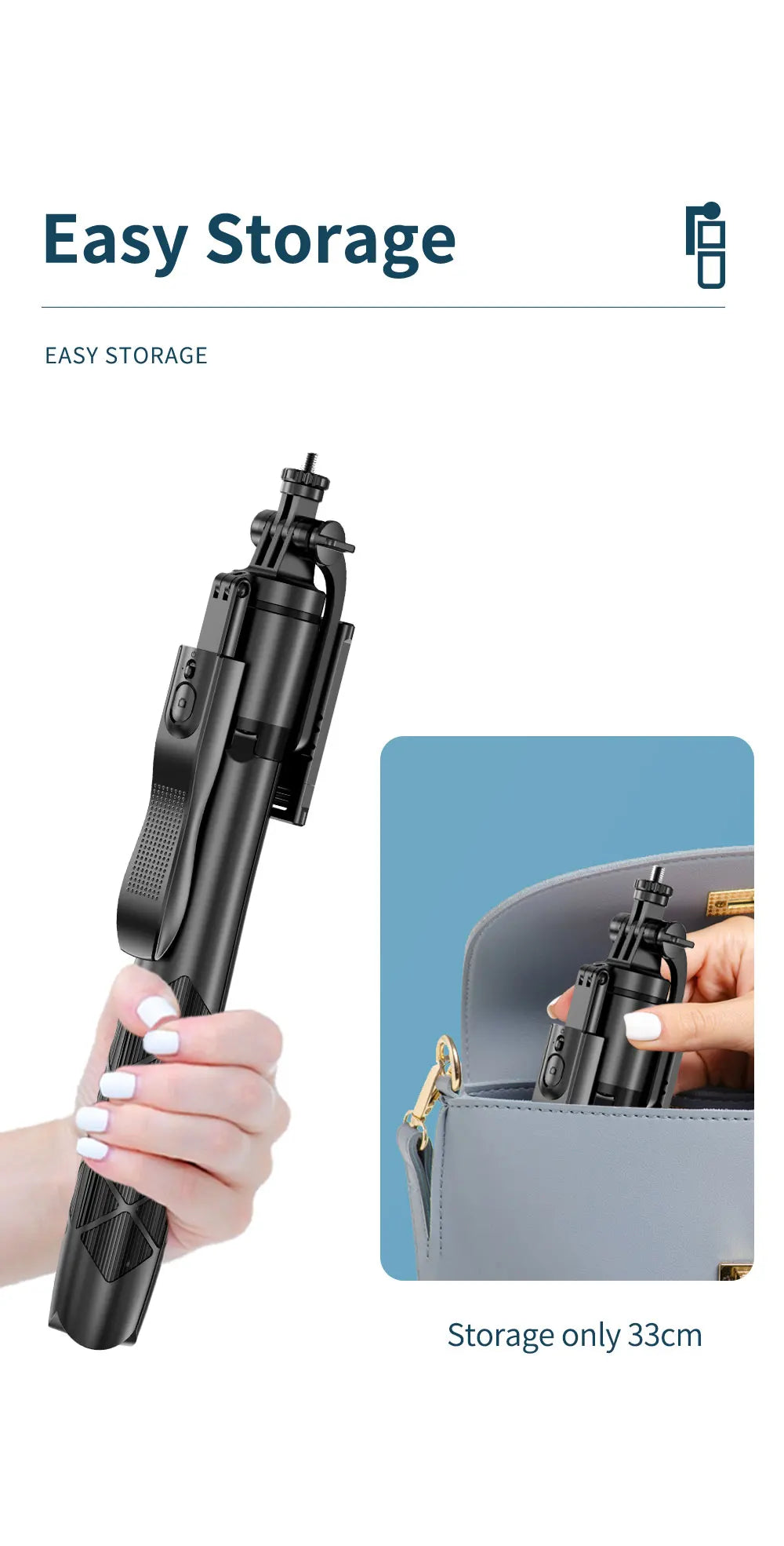 Phone Stabilizer Smart Facial Tracking Detachable Phone Clip with Fill Light Desktop Phone Stand Wireless Selfie Stick Tripod - Fullshopping