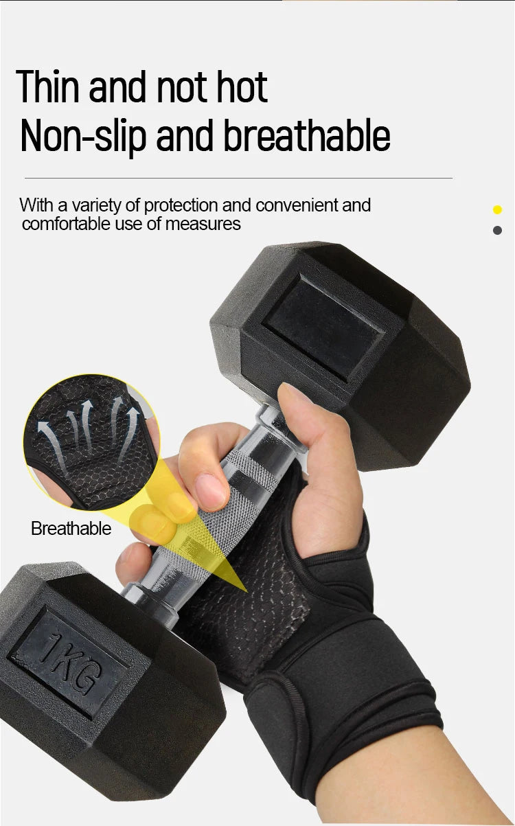 Training Sport Gloves for Men Women Workout Gloves Fitness Body Building Weightlifting Gym Hand Wrist Palm Protector Gloves - Fullshopping