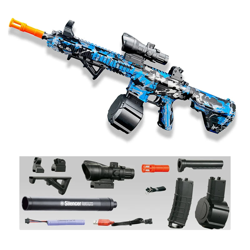 M416 Gun Toy Outdoor Electric Blaster Shooting Sport Gel Bullet Shoot Summer Water Ball Toys For Interactive Parent Child Game - Fullshopping