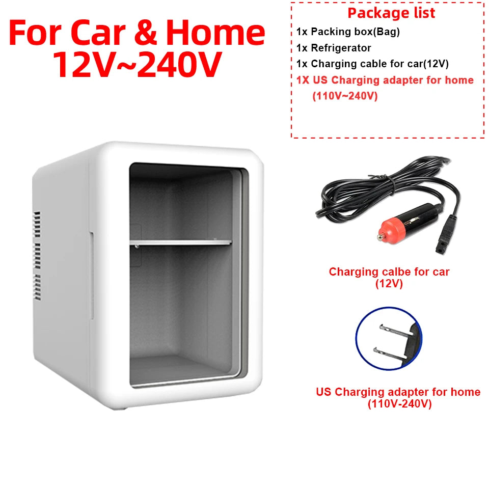 4L Mini Beauty Refrigerator With Cooling And Heat  Both Car Home Use Refrigerated Storage For Skincare Products To Keep Fresh - Fullshopping