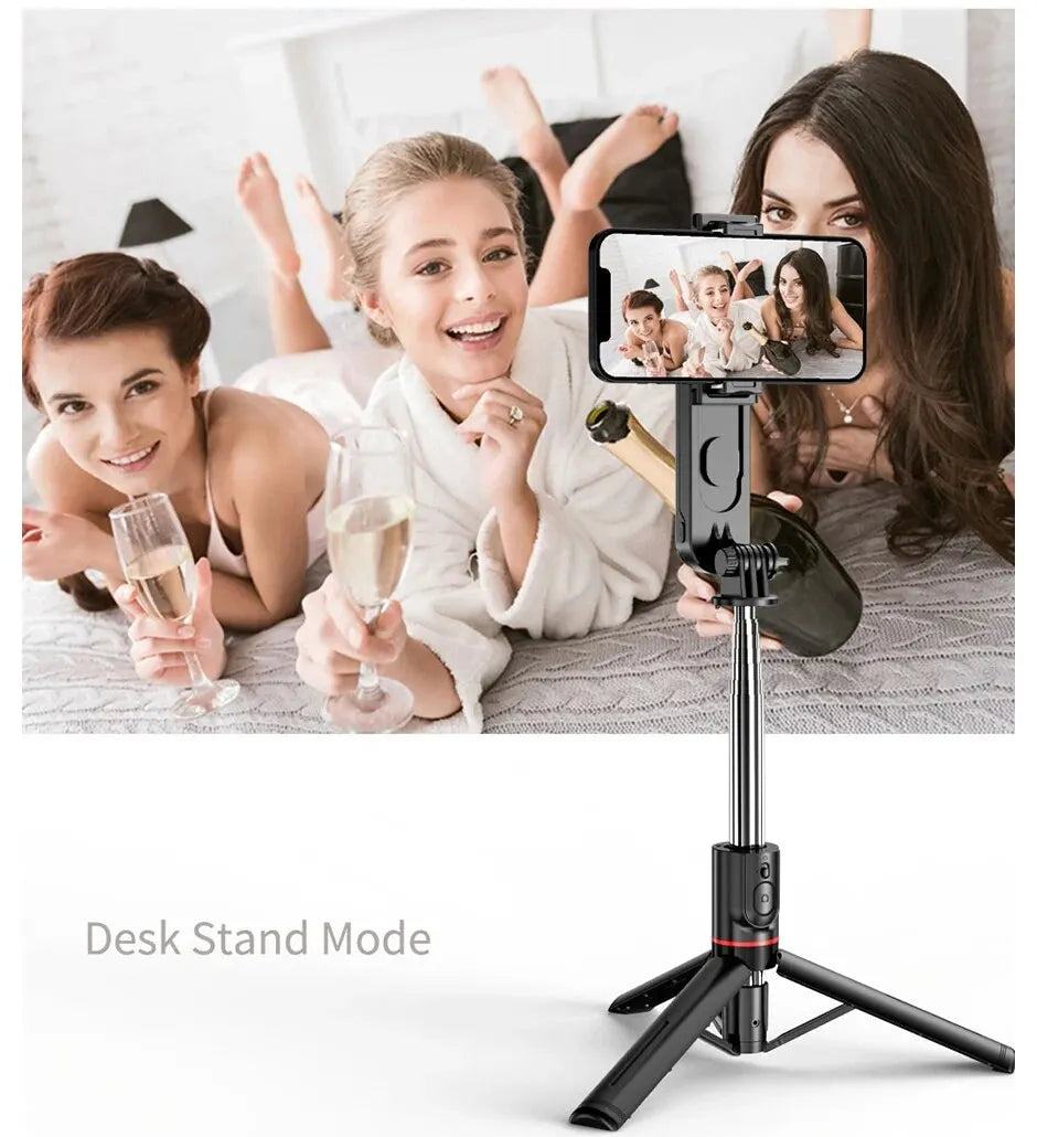 Portable Selfie Stick With Fill Light Foldable Mini Tripod Wireless Bluetooth Remote Shutter For Android Smartphones Video Live - Fullshopping