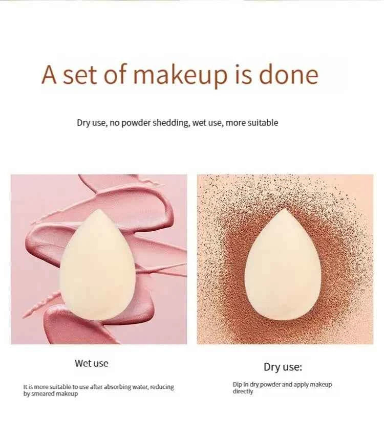 4 Pieces Makeup Sponges Foundation Blending Beauty Sponge Dry & Wet Use for Powder Cream Or Liquid Application
