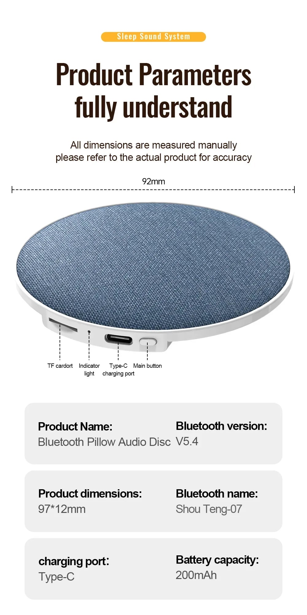 Pillow Side Sleep Aid Speaker Ultrasonic Sleep Aid High Dynamic Sound Quality Under Pillow Butterfly Bluetooth Speaker 2026