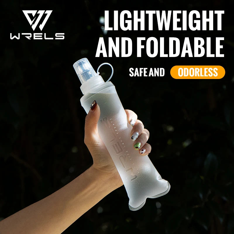 WRELS Running Water Bottle Soft Flask Folding Collapsible Water Bottle TPU BPA-Free Camping Hiking Travel Folding Water Bottle - Fullshopping