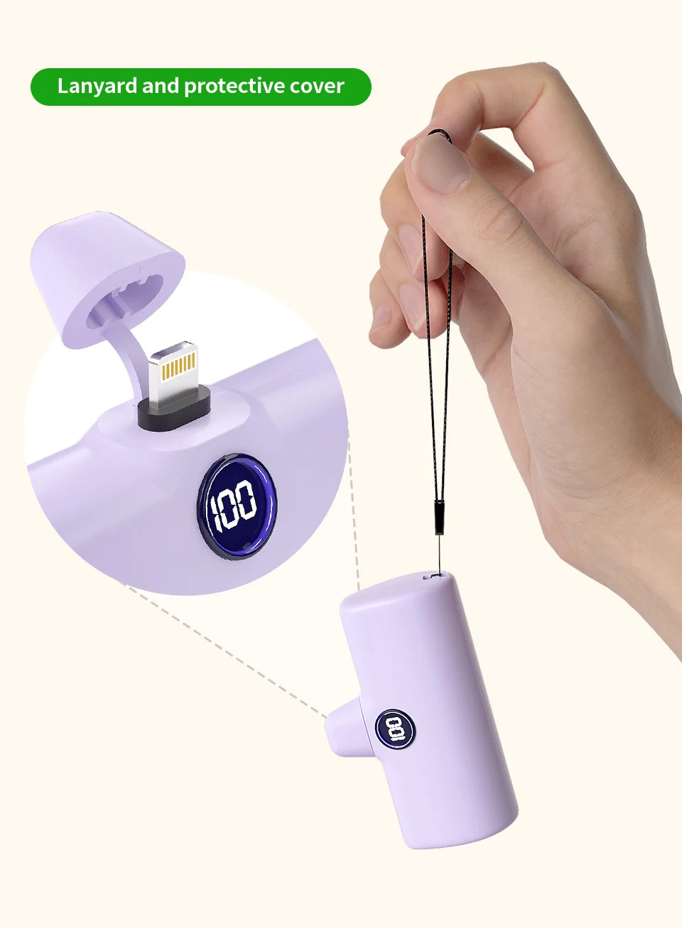 Fast Charge Portable Charger for iPhone Samsung Xiaomi Compact External Spare Battery Built-in Plug PD Fast Charging Power Bank - Fullshopping
