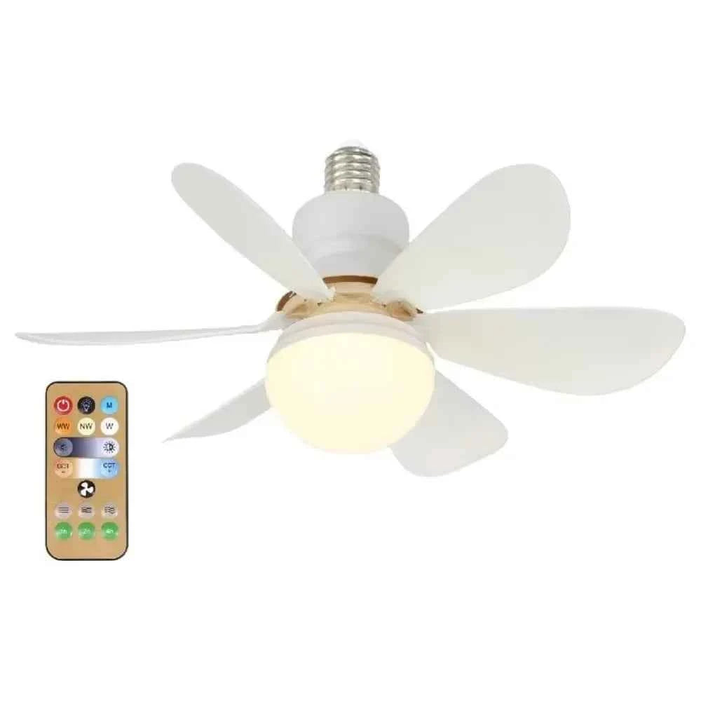1pcs Ceiling Fans Light E27 LED with Remote Dimming Function Ceiling Fan Light for Bedroom Garage Study Kitchen and Home Use