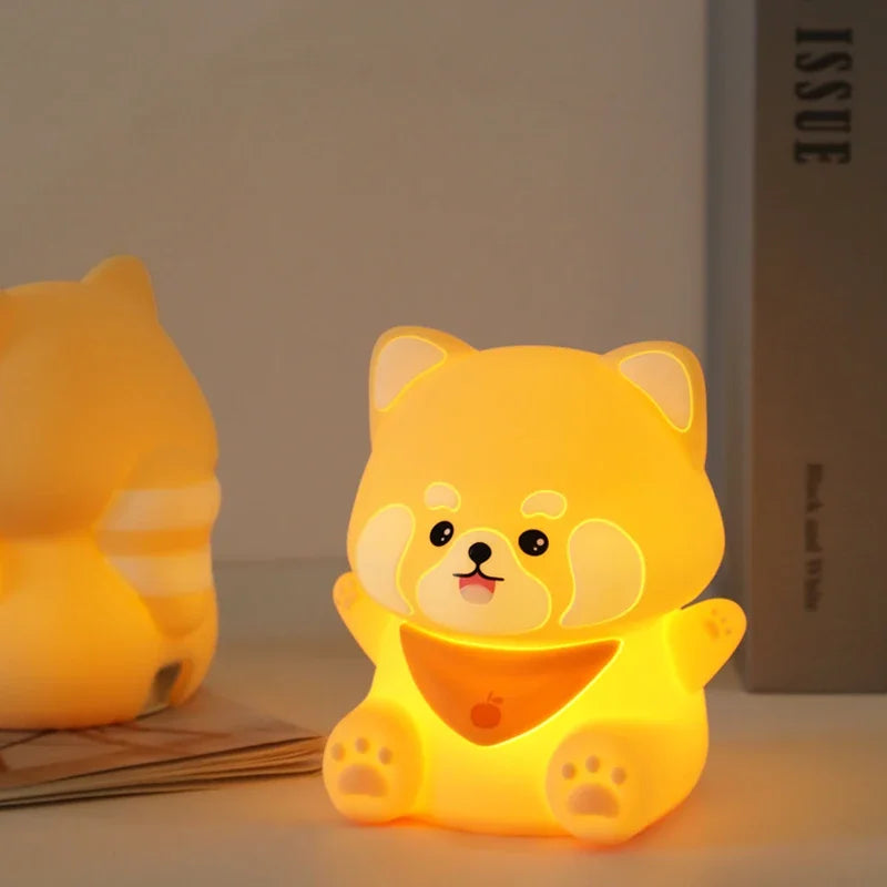 Cute Animal-shape Silicone Night Light Rechargeable Bedside Patting Nightlights For Child Holiday Gift Bedroom Decor Lighting - Fullshopping