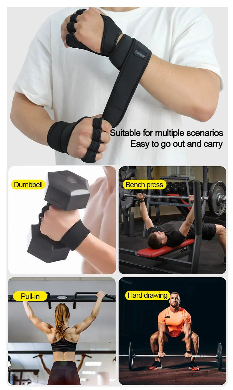 Training Sport Gloves for Men Women Workout Gloves Fitness Body Building Weightlifting Gym Hand Wrist Palm Protector Gloves - Fullshopping